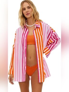 Beach Riot Alexa Top In Sunset Stripes
